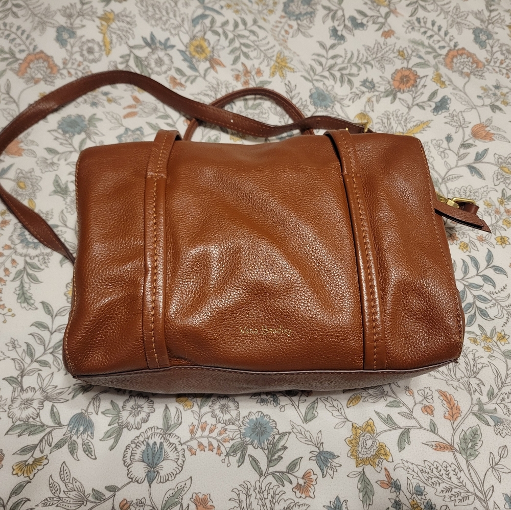 Vera Bradley Brown Leather Mallory Sachel